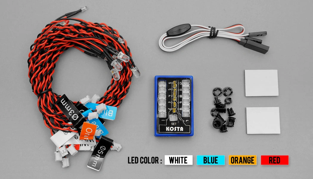 Dazzling LED Headlight Kit: 1/10 & 1/18 Scale - Flash & Shine!